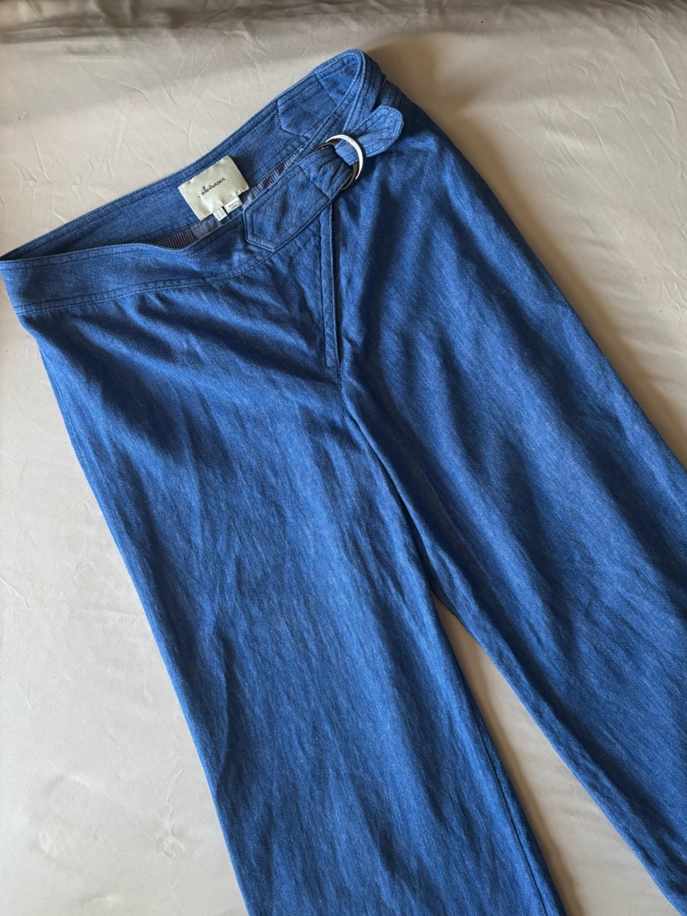 elevenses Blue Wide-Leg Pants with D-Ring Waist